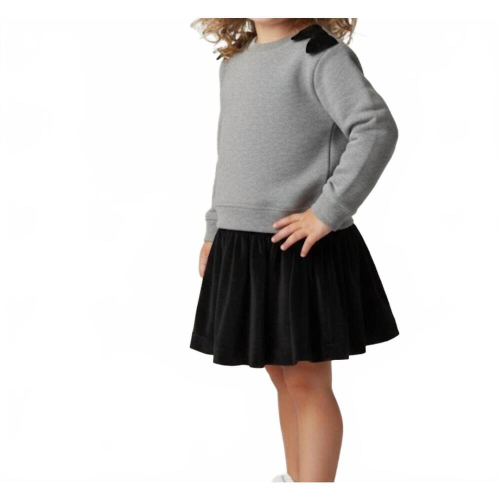 NEW SPLENDID girls' bow skirt set in heather charcoal